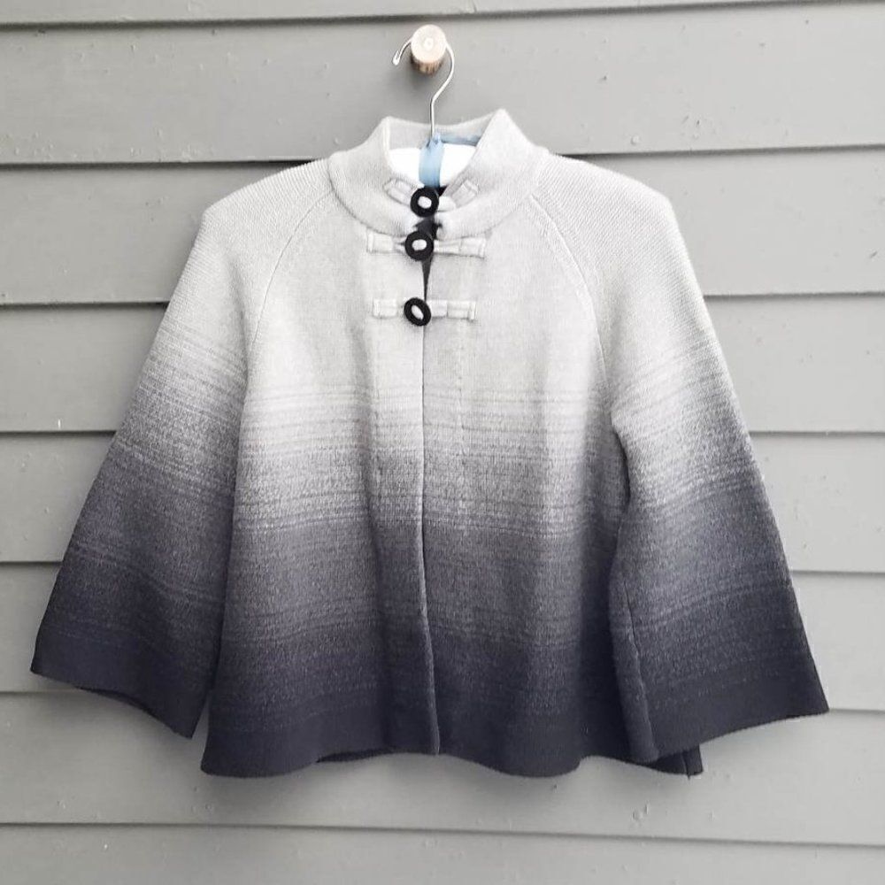 NWOT Jones Wear Shades of Gray Cotton Knit Cardigan size Large